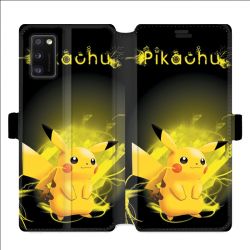 Housse cuir portefeuille pour Samsung Galaxy A41 Pokemon Pikachu eclair
