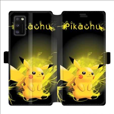 Housse cuir portefeuille pour Samsung Galaxy A41 Pokemon Pikachu eclair