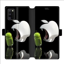 Housse cuir portefeuille pour Samsung Galaxy A41 Pomme dent