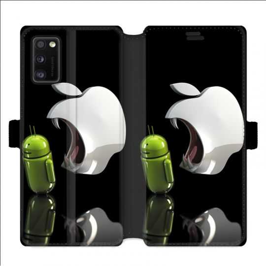 Housse cuir portefeuille pour Samsung Galaxy A41 Pomme dent