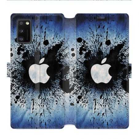 Housse cuir portefeuille pour Samsung Galaxy A41 Pomme éclaboussure