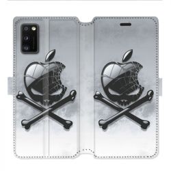 Housse cuir portefeuille pour Samsung Galaxy A41 Pomme Tete mort