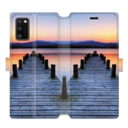 Housse cuir portefeuille pour Samsung Galaxy A41 Ponton