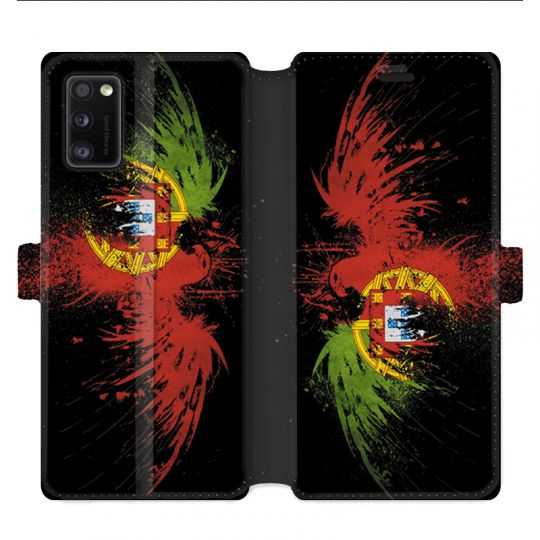 Housse cuir portefeuille pour Samsung Galaxy A41 Portugal Aigle