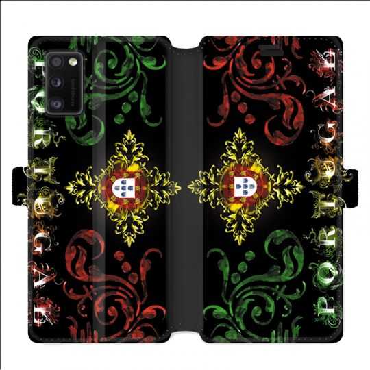 Housse cuir portefeuille pour Samsung Galaxy A41 Portugal Arabesque