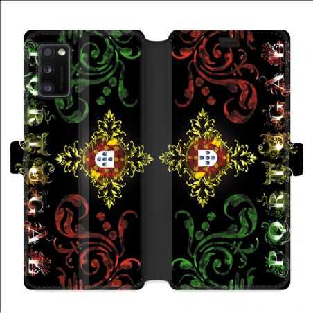 Housse cuir portefeuille pour Samsung Galaxy A41 Portugal Arabesque