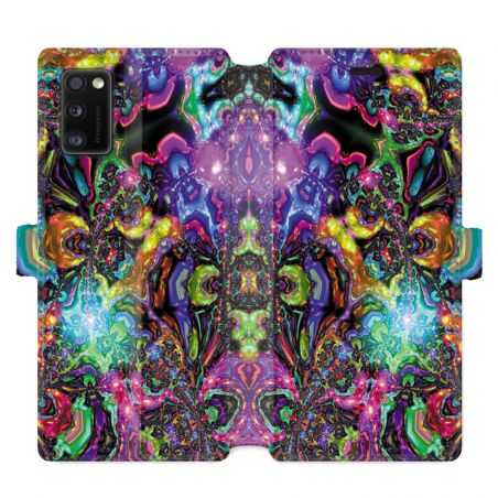 Housse cuir portefeuille pour Samsung Galaxy A41 Psychedelic colore
