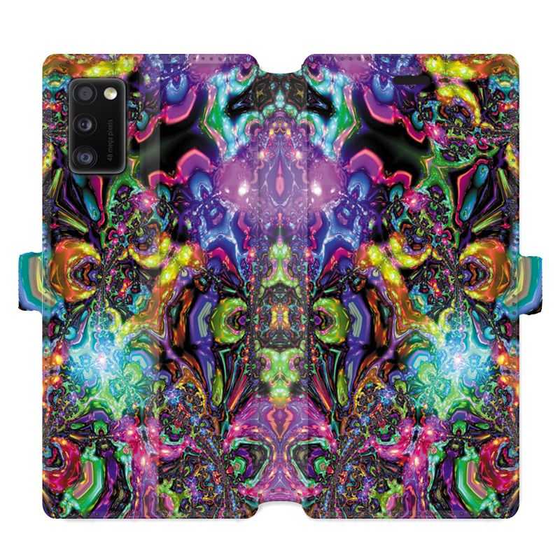Housse cuir portefeuille pour Samsung Galaxy A41 Psychedelic colore
