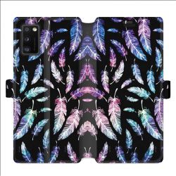 Housse cuir portefeuille pour Samsung Galaxy A41 Psychedelic Plume