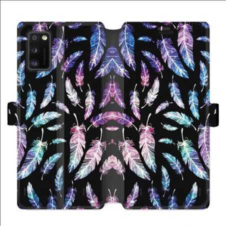 Housse cuir portefeuille pour Samsung Galaxy A41 Psychedelic Plume