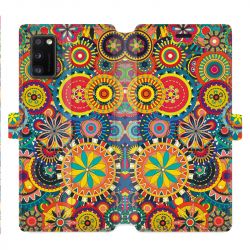 Housse cuir portefeuille pour Samsung Galaxy A41 Psychedelic Roue