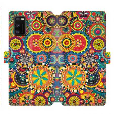 Housse cuir portefeuille pour Samsung Galaxy A41 Psychedelic Roue