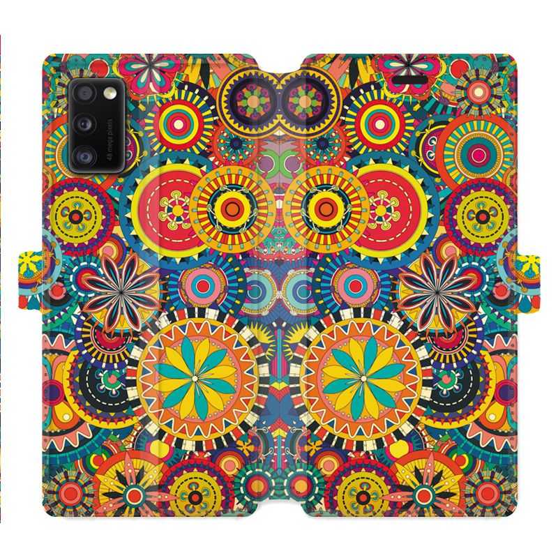 Housse cuir portefeuille pour Samsung Galaxy A41 Psychedelic Roue