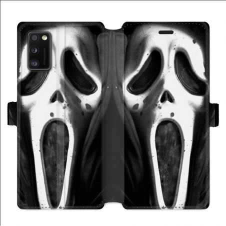 Housse cuir portefeuille pour Samsung Galaxy A41 Scream noir