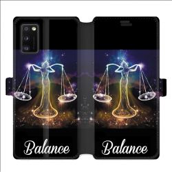 Housse cuir portefeuille pour Samsung Galaxy A41 signe zodiaque 2 Balance