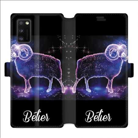 Housse cuir portefeuille pour Samsung Galaxy A41 signe zodiaque 2 Bélier