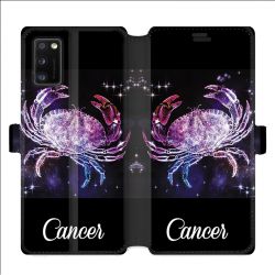 Housse cuir portefeuille pour Samsung Galaxy A41 signe zodiaque 2 Cancer