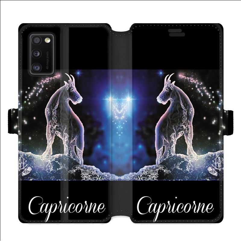 Housse cuir portefeuille pour Samsung Galaxy A41 signe zodiaque 2 Capricorne