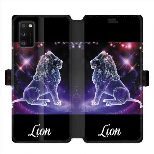 Housse cuir portefeuille pour Samsung Galaxy A41 signe zodiaque 2 Lion