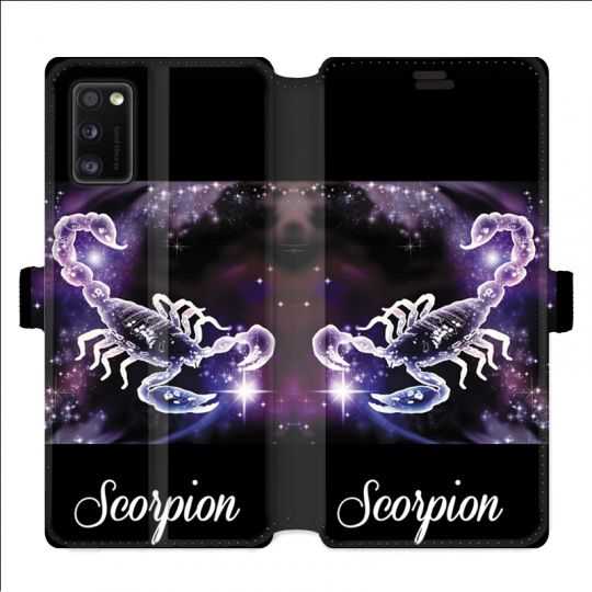 Housse cuir portefeuille pour Samsung Galaxy A41 signe zodiaque 2 Scorpion