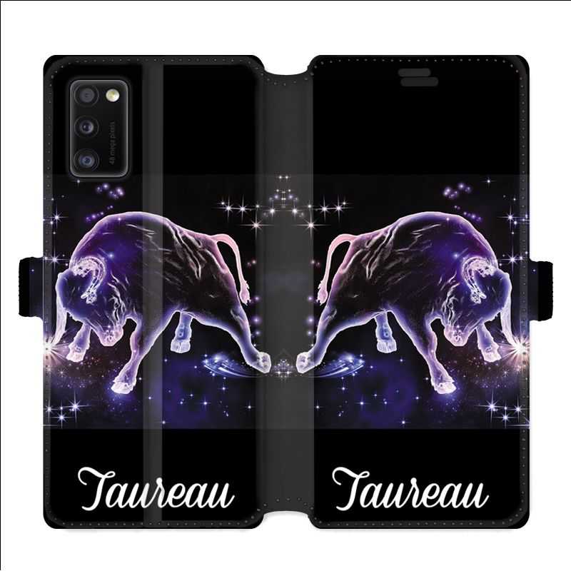 Housse cuir portefeuille pour Samsung Galaxy A41 signe zodiaque 2 Taureau