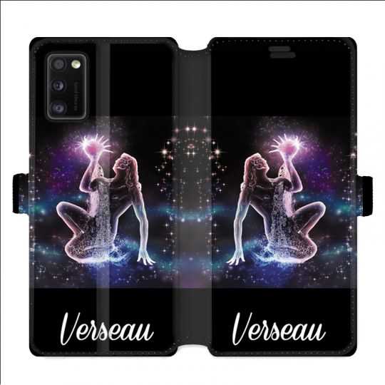 Housse cuir portefeuille pour Samsung Galaxy A41 signe zodiaque 2 Verseau
