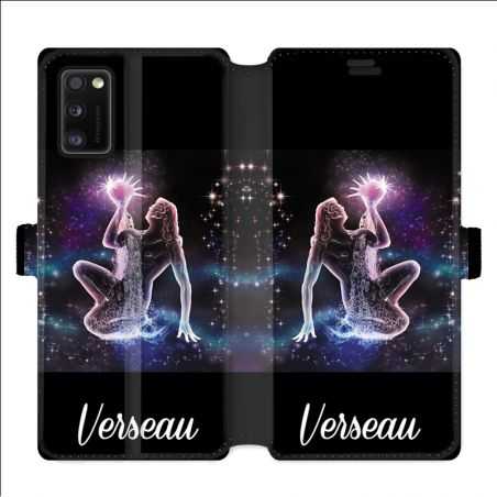 Housse cuir portefeuille pour Samsung Galaxy A41 signe zodiaque 2 Verseau