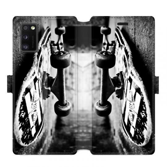 Housse cuir portefeuille pour Samsung Galaxy A41 Skate Vintage