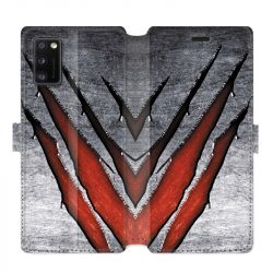 Housse cuir portefeuille pour Samsung Galaxy A41 Texture beton