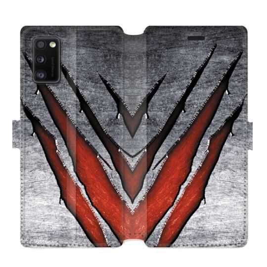 Housse cuir portefeuille pour Samsung Galaxy A41 Texture beton