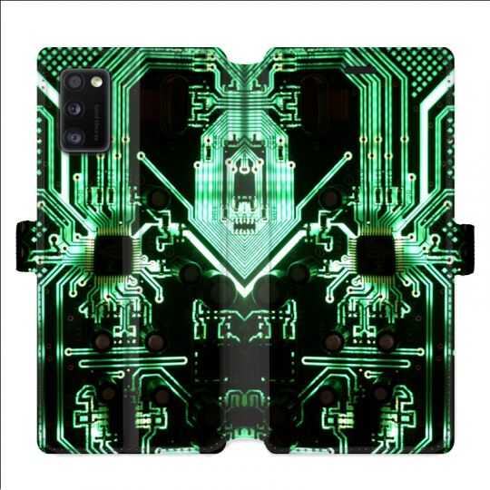 Housse cuir portefeuille pour Samsung Galaxy A41 Trompe Oeil composant