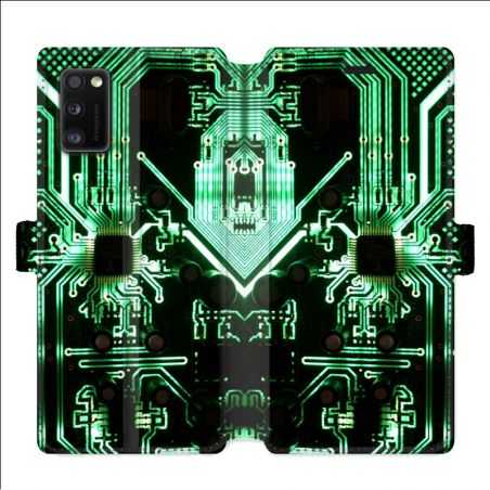 Housse cuir portefeuille pour Samsung Galaxy A41 Trompe Oeil composant