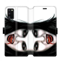 Housse cuir portefeuille pour Samsung Galaxy A41 Vampire blanc