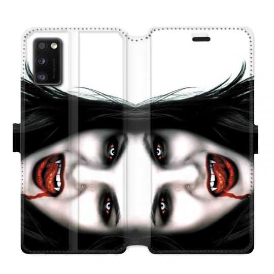 Housse cuir portefeuille pour Samsung Galaxy A41 Vampire blanc