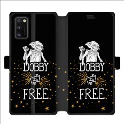 Housse cuir portefeuille pour Samsung Galaxy A41 WB License harry potter dobby Free N