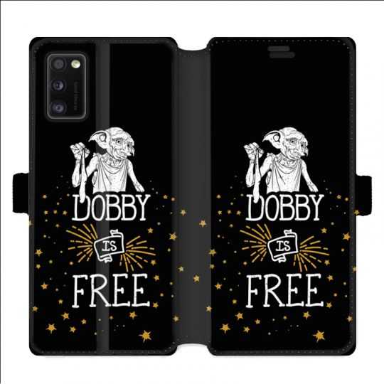 Housse cuir portefeuille pour Samsung Galaxy A41 WB License harry potter dobby Free N