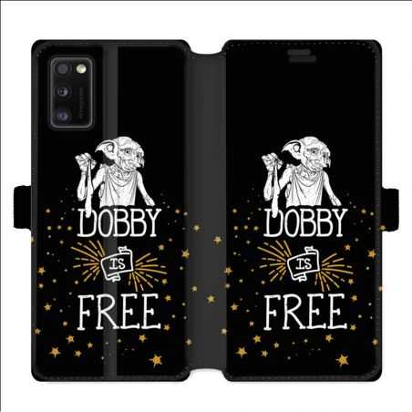 Housse cuir portefeuille pour Samsung Galaxy A41 WB License harry potter dobby Free N