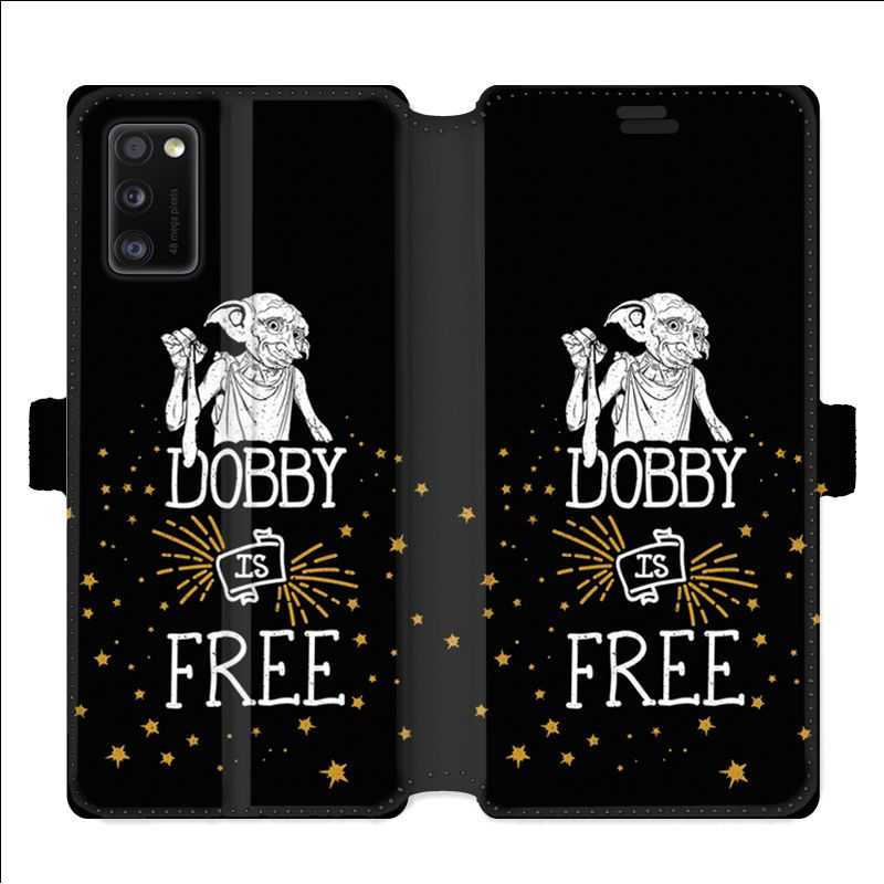 Housse cuir portefeuille pour Samsung Galaxy A41 WB License harry potter dobby Free N
