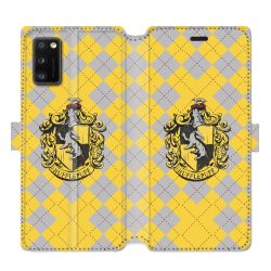 Housse cuir portefeuille pour Samsung Galaxy A41 WB License harry potter ecole Hufflepuff