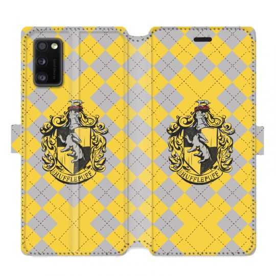 Housse cuir portefeuille pour Samsung Galaxy A41 WB License harry potter ecole Hufflepuff