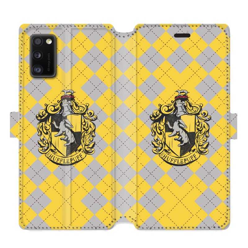 Housse cuir portefeuille pour Samsung Galaxy A41 WB License harry potter ecole Hufflepuff