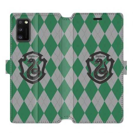 Housse cuir portefeuille pour Samsung Galaxy A41 WB License harry potter ecole Slytherin