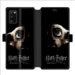 Housse cuir portefeuille pour Samsung Galaxy A41 WB License harry potter Hollows Dobby