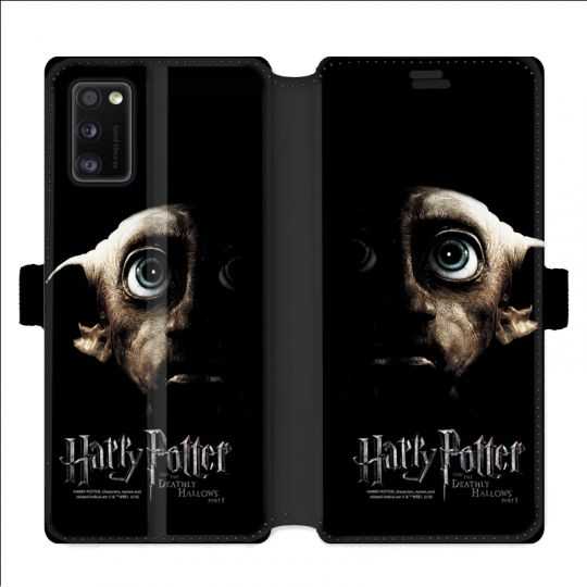 Housse cuir portefeuille pour Samsung Galaxy A41 WB License harry potter Hollows Dobby