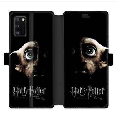 Housse cuir portefeuille pour Samsung Galaxy A41 WB License harry potter Hollows Dobby