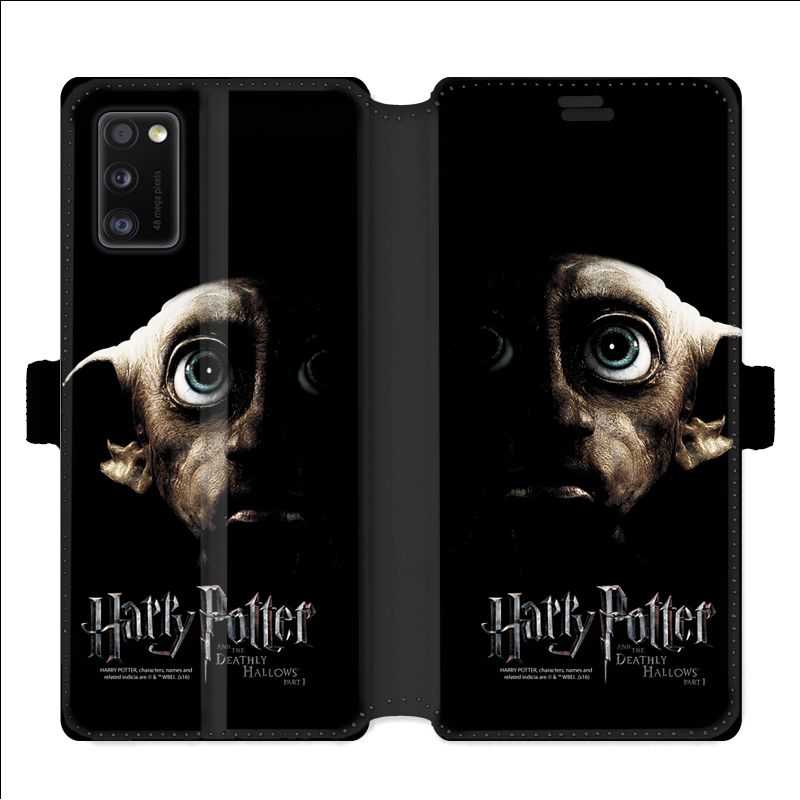 Housse cuir portefeuille pour Samsung Galaxy A41 WB License harry potter Hollows Dobby