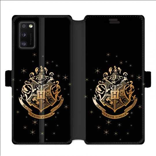 Housse cuir portefeuille pour Samsung Galaxy A41 WB License harry potter pattern Poudlard