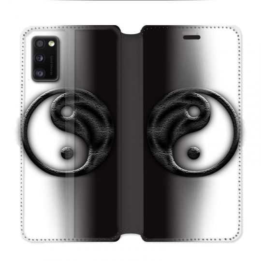 Housse cuir portefeuille pour Samsung Galaxy A41 Yin Yang 3d
