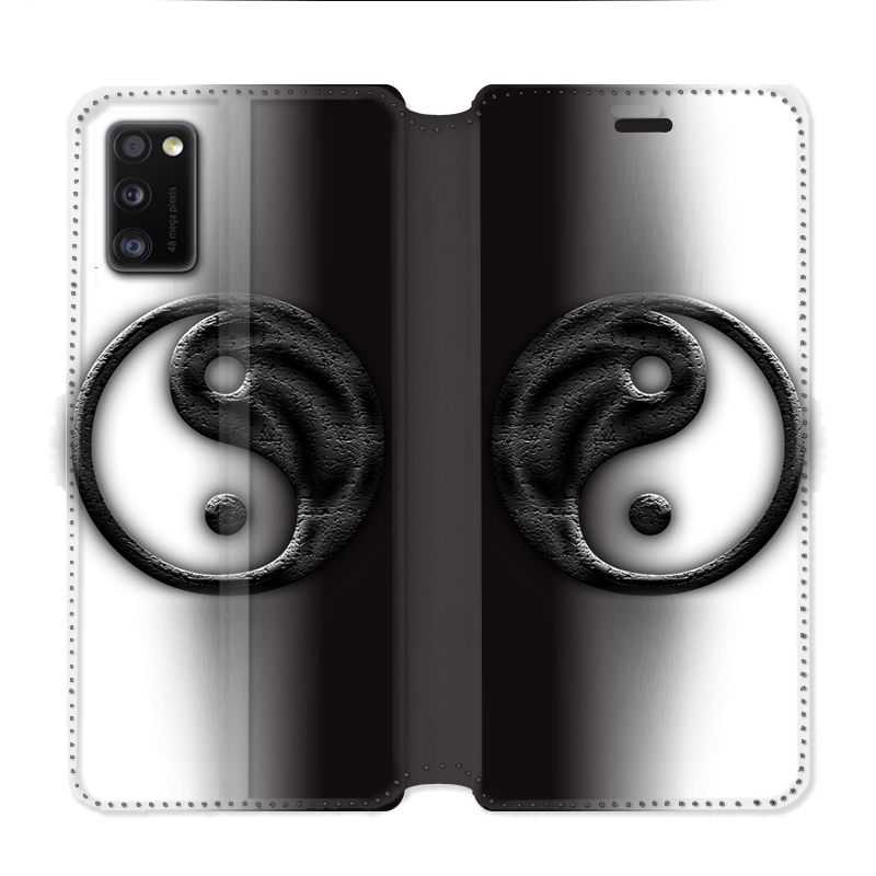 Housse cuir portefeuille pour Samsung Galaxy A41 Yin Yang 3d