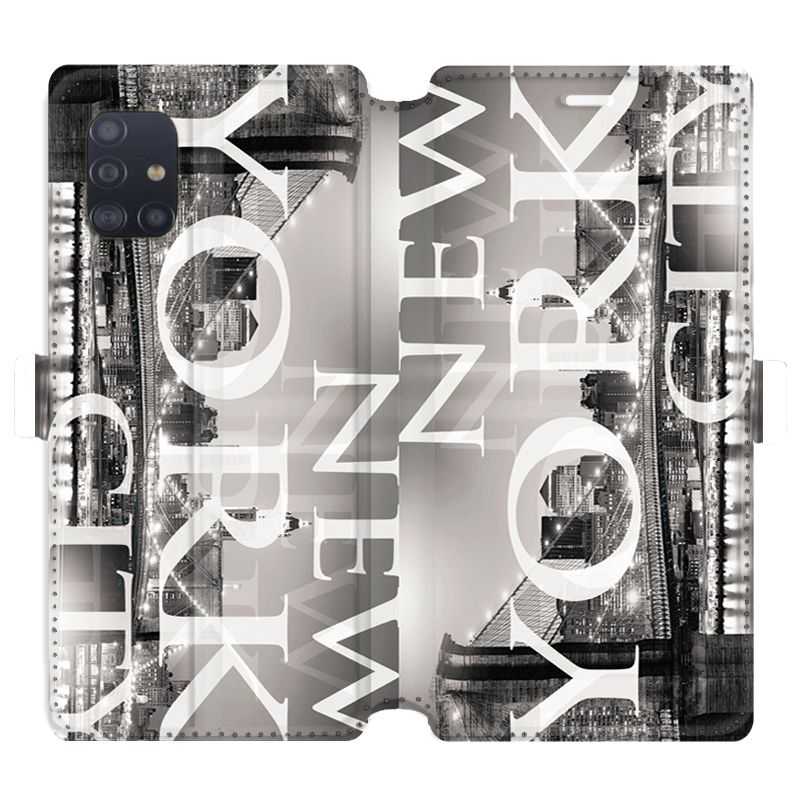 Housse cuir portefeuille pour Samsung Galaxy A51 Amerique USA New York